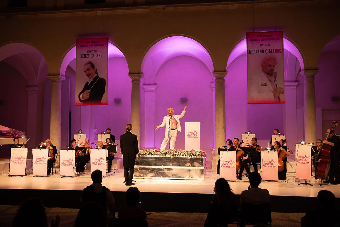 Opera Il Maestro Cimarosa  con le scenografie e i costumi di Danilo Coppola per Luglio Musicale Trapanese, anno 2020