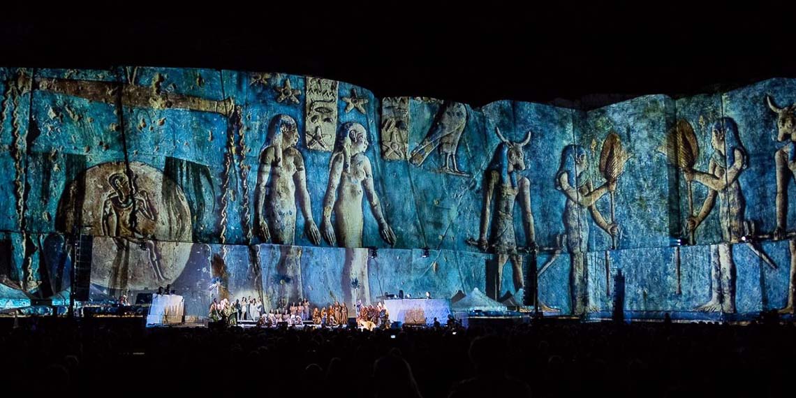 Opera Aida con le scene di Danilo Coppola alla Cava la Beola di Monte
MontecreteseVB , anno 2019